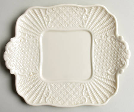 Washington Wakefield Off White Handled Cake Plate