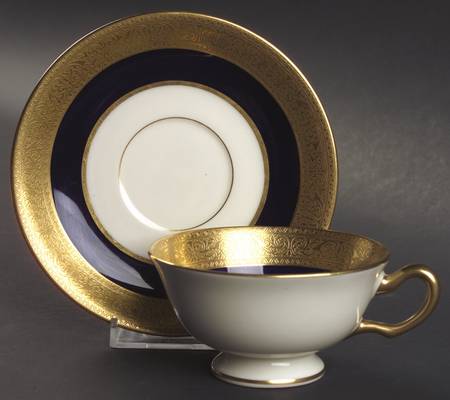 Westchester Cobalt Blue Footed Cup & Saucer Set