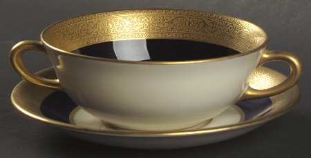 Westchester Cobalt Blue Flat Cream Soup Bowl & Saucer Set