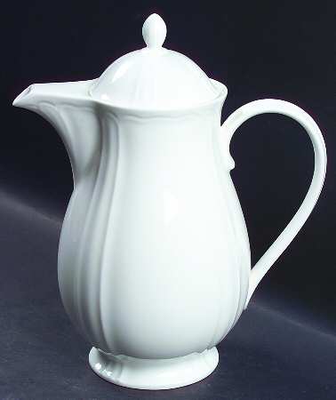 White Crest Coffee Pot & Lid
