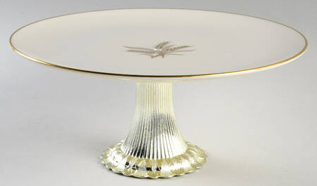 Wheat Cake Stand with 4"-5" Metal Pedestal  Hc