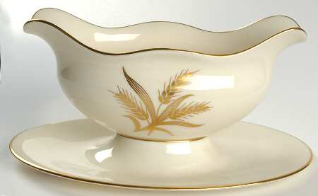 Wheat Gravy Boat with Attached Underplate