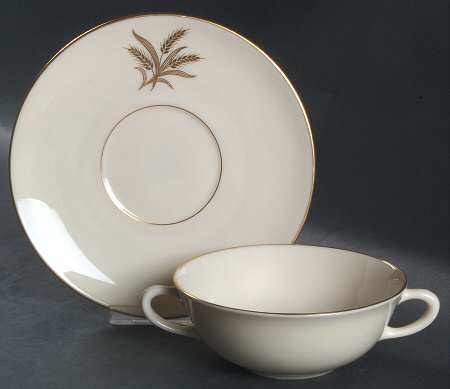 Wheat Flat Cream Soup Bowl & Saucer Set