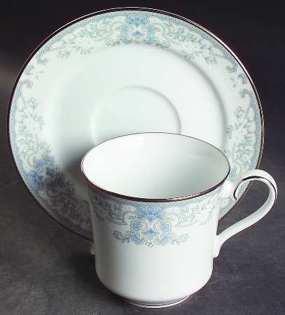 White Heather Flat Cup & Saucer Set