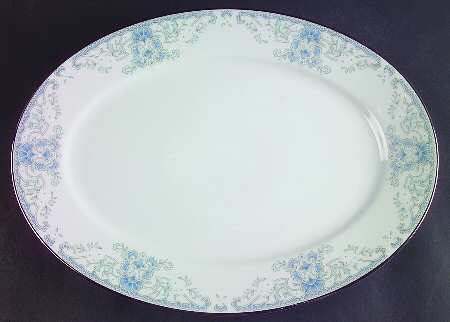 White Heather 14" Oval Serving Platter