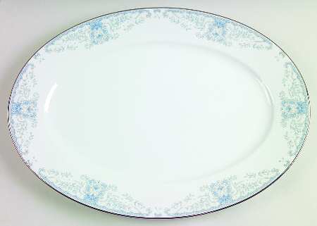White Heather 16" Oval Serving Platter