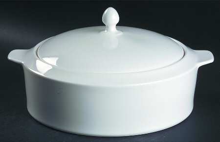 White Oasis Round Covered Vegetable