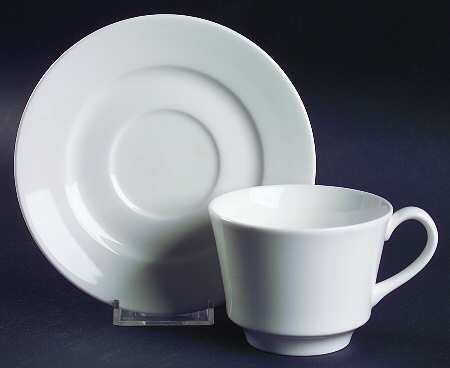 White Oasis Flat Cup & Saucer Set