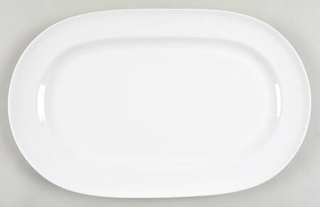 White Rim 13" Oval Serving Platter