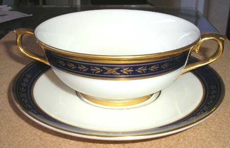 Winslow Castle Footed Cream Soup Bowl & Saucer Set