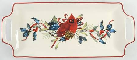 Winter Greetings Handled Hors d'Oeuvre Tray