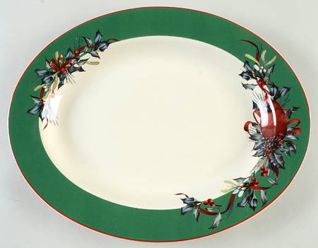 Winter Greetings 13" Oval Serving Platter