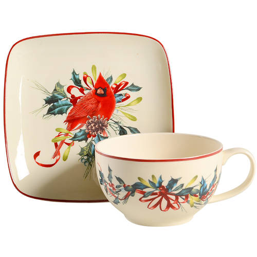 Winter Greetings Snack Plate & Cup Set