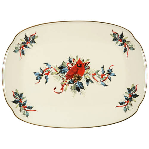 Winter Greetings Oblong Serving Platter