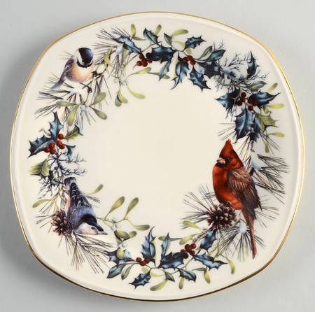 Winter Greetings Square Luncheon Plate