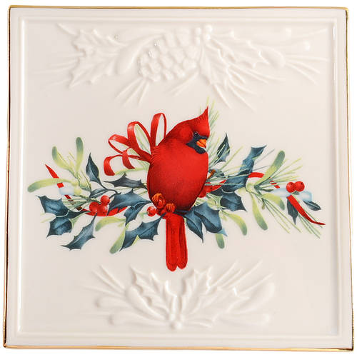 Winter Greetings Embossed Square Trivet