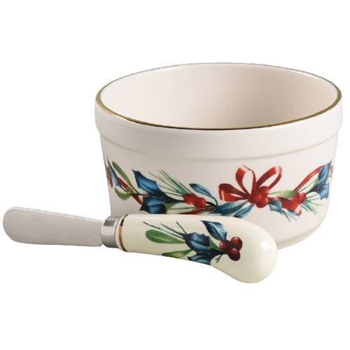 Winter Greetings Dip Bowl & Spreader Set