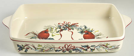 Winter Greetings 16" Rectangular Baker