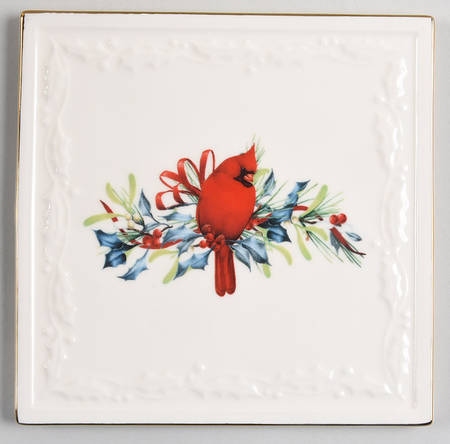 Winter Greetings Embossed Square Trivet