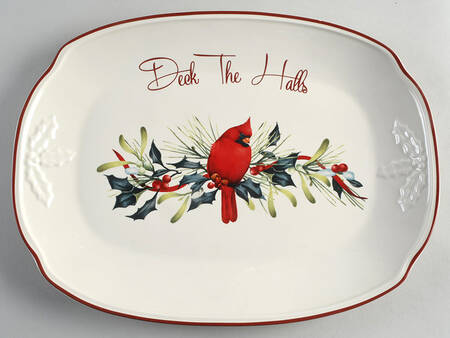 Winter Greetings 14" Oblong Tray