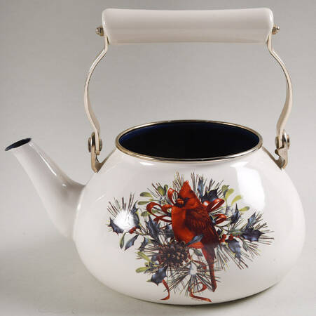 Winter Greetings Metal Kettle No Lid