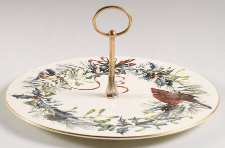 Winter Greetings Round Serving Plate with Handle (DP)