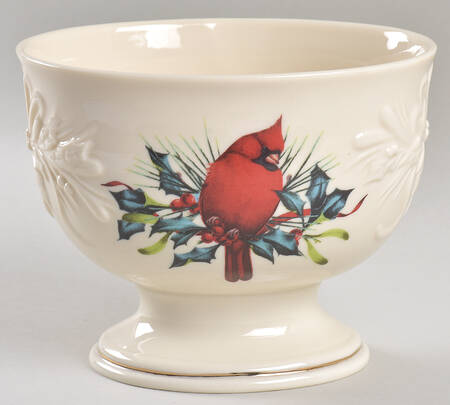 Winter Greetings Footed Candy Dish No Lid