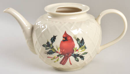 Winter Greetings Carved Teapot No Lid