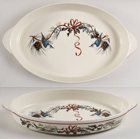 Winter Greetings 16" Oval Baker
