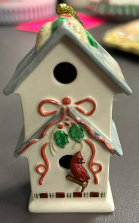 Winter Greetings Birdhouse Ornament