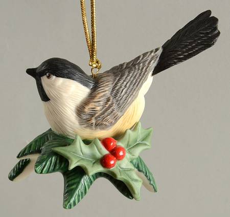 Winter Greetings Chickadee Bird Ornament