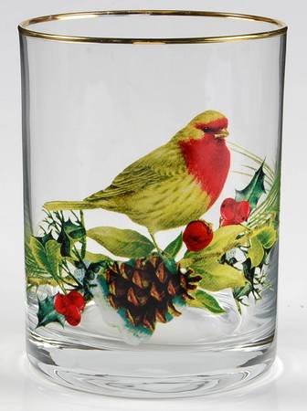 Winter Greetings Glassware Double Old Fashioned