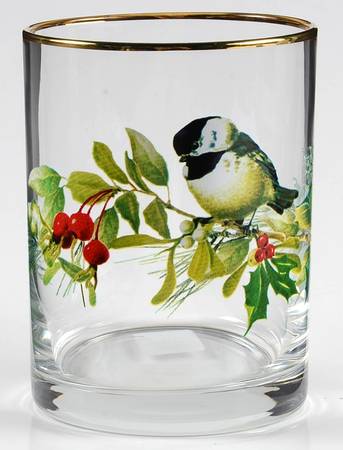 Winter Greetings Glassware Double Old Fashioned