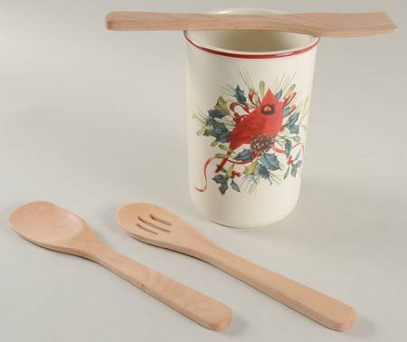 Winter Greetings Utensil Set (Holder & Utensils)