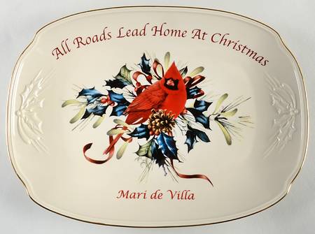 Winter Greetings 14" Oblong Tray