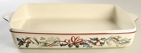 Winter Greetings 16" Rectangular Baker