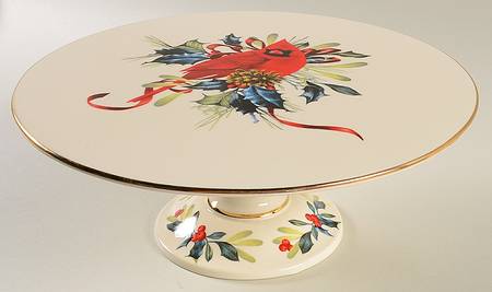 Winter Greetings 11" Diameter Pedestal Cake Stand