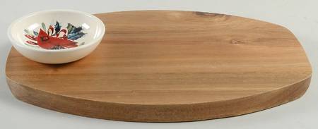 Winter Greetings Wood Breadboard & Dip Bowl