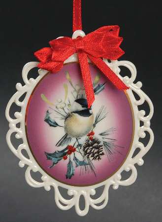 Winter Greetings Oval Pierced Edge Ornament by Lenox