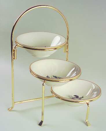 Winter Greetings Dip Bowl Set-3 Motif Bowls & Tier Stand