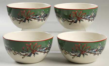 Winter Greetings Dessert Bowl - Set of 4