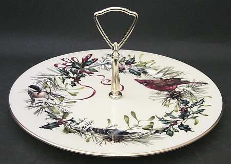 Winter Greetings Round Serving Plate with Handle (DP)