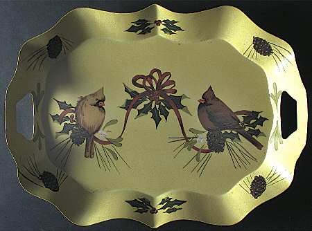 Winter Greetings Rectangular Metal Tray