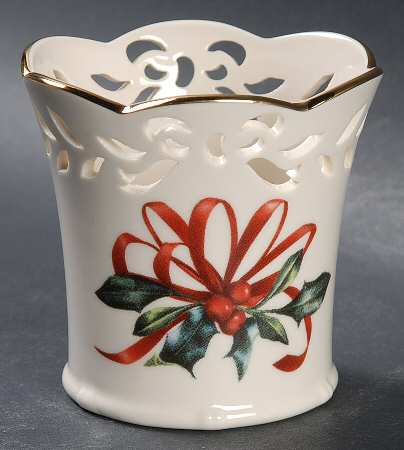 Winter Greetings Small Pierced Votive Candleholder