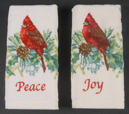 Winter Greetings Set of 2 Fingertip Towels Motif 1 & Motif 2