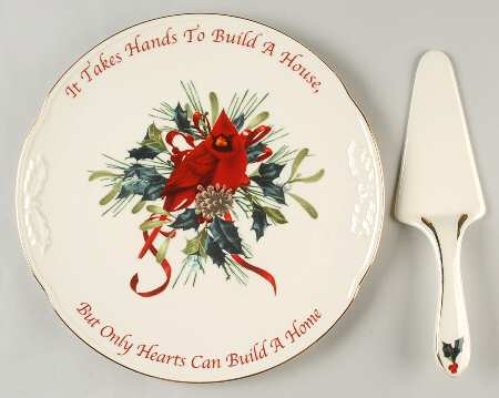 Winter Greetings Cake Plate & Server Set (Boxed)
