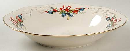 Winter Greetings 10" Pierced Shallow Round Bowl