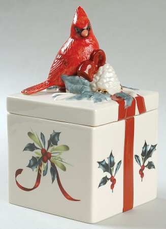 Winter Greetings Figural Candy Box & Lid