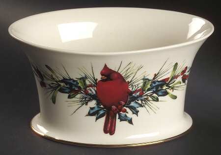 Winter Greetings 4" Oval Cachepot