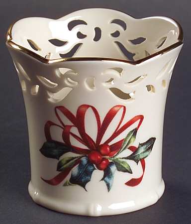 Winter Greetings Small Pierced Votive Candleholder - Set of 3